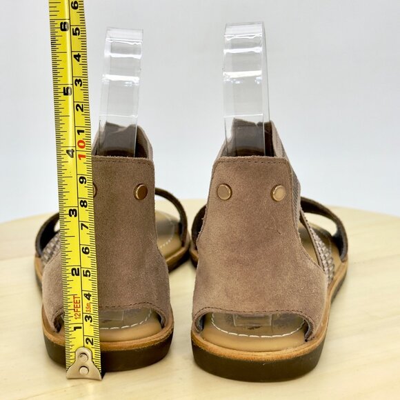 Sorel Ash Brown Ella Suede Leather Strappy Open Toe Flat Sandals Size 5.5 NEW! - Picture 8 of 8